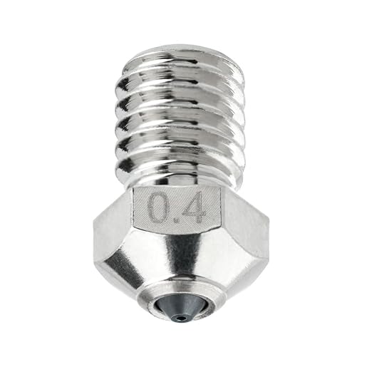 Tungsten Carbide Nozzle 0.4mm for E3D V6 Hotend, Prusa i3 MK3S / MINI, Anycubic i3 Mega/Kobra/Kobra Neo, High Thermal Conductivity Abrasion Resistance, Nickel Plated Copper