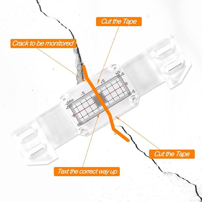 Crack Monitoring Record, Plus Tell Tale Corner Crack Monitor for The Standard Crack and Corner Tell Tale Record (3PCS)