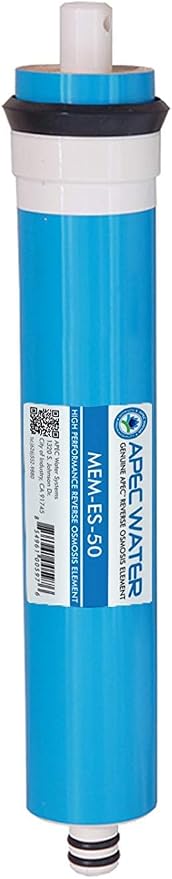 APEC MEM-ES-50 50 GPD Membrane Filter for Reverse Osmosis System and FI-ES-TCR-QC 10" High Capacity Inline Carbon Filter, White