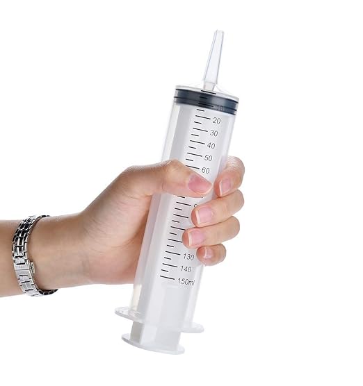 12 Pack 150ml Syringes, Large Plastic Garden Syringe for Scientific Labs, Watering, Refilling