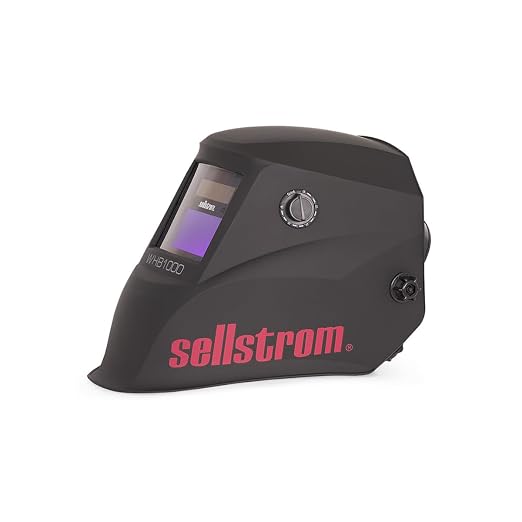 Sellstrom Lightweight,Ergonomic Design,Nylon,Blue Lens Technology,All-Day Comfort,Excellent Optical Clarity,Advantage Series Welding Helmet with ADF Technology,Black/Red,7'Wx 13'H x 5'L,S26100