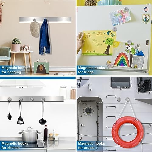 LOVIMAG Magnetic Hooks, Cruise Essentials 2026, 12 Pack-30LBS | Heavy Duty Strong Magnet Hook for Cruise Cabin, Refrigerator Fridge, Ship, Classroom, Kitchen Grills, Black