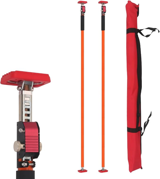 3rd Hand Support System, Quick Support Rod, 264LBS/120KG Capacity per Pair, Extends from 57'' to 114'', Adjustable Pole for Cabinet Installing Cargo Bars Drywall Support, 2 Pack