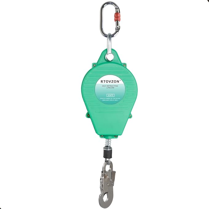 23FT Self Retracting Lifeline, RTOVZON Yoyo, Retractable Safety Lanyard | Steel Wire, Fall Arrestor, Srl Fall Protection, Retractable Lanyard, Safety Harness Fall Protection Kit, Safety Harness Yoyo