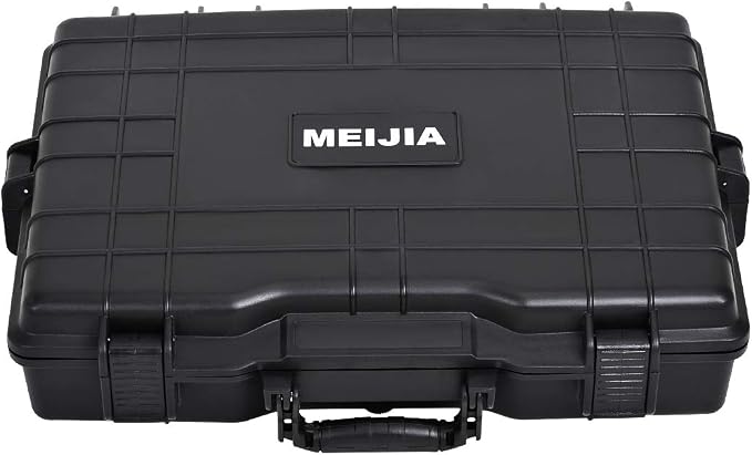 MEIJIA Waterproof Hard Camera Case,Hard Laptop Case,Hard Case with Customized Fit Foam Included, Elegant Black,Fit for computers,camera,lens (21.62"X17.25"X4.87")