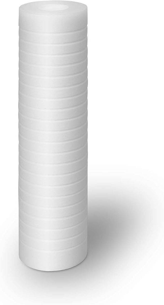 Grooved Sediment Water Filter Cartridge by Ronaqua 10"x 2.5", Four Layers of Filtration, Removes Sand, Dirt, Silt, Rust, made from Polypropylene (25 Pack, 1 Micron)