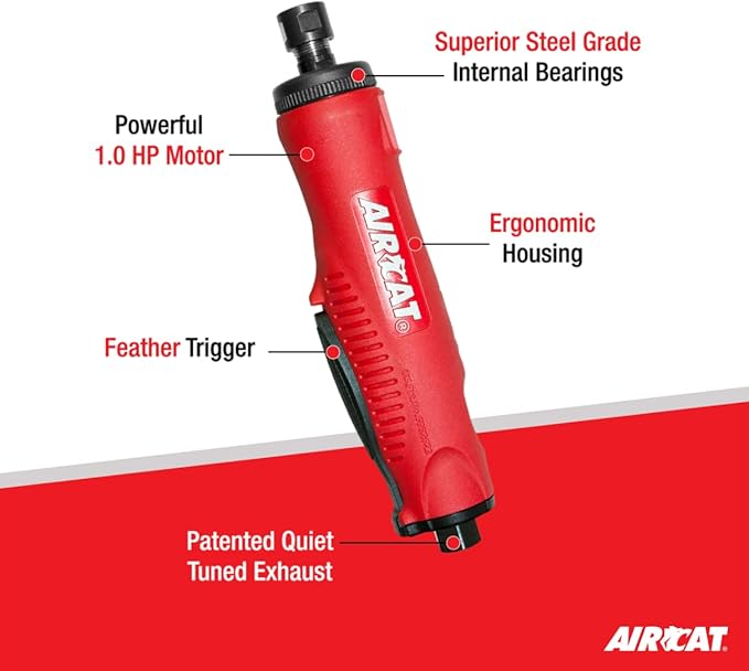 AIRCAT Pneumatic Tools 6260 1.0 HP Composite Straight Die Grinder 22,000 RPM
