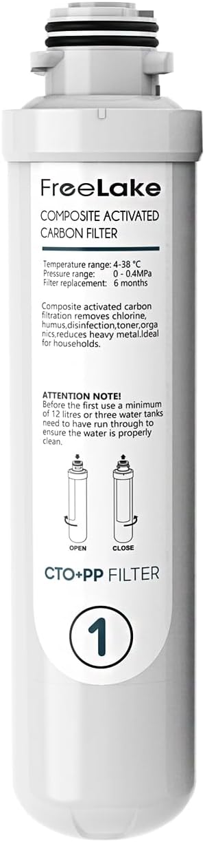 PAC Water Filter Replacement Cartridge, Countertop Reverse Osmosis System Replacement Filter, 6 Months Lifetime