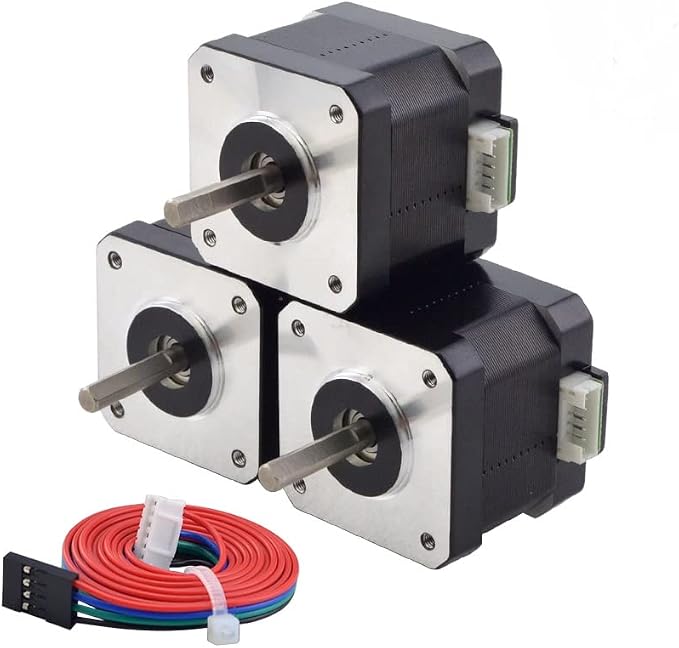 STEPPERONLINE 1 Pack Nema 17 Stepper Motor Bipolar 1.5A 42Ncm 42x42x38mm 1.8deg 4 Wires with 1m Cable and Connector