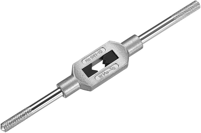 uxcell Adjustable Tap Wrench Handle, for Metric M1-M10 W1/16-3/8 Taps, Thread Tap Holder Reamer Hand Tapping Tool for Machinist Repair, Medium Carbon Steel Handle with Nickel Plated
