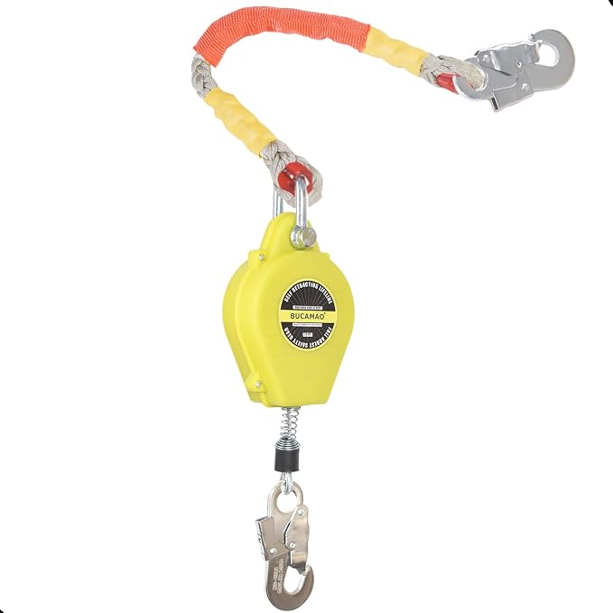 17FT Self Retracting Lifeline, BUCAMAO Steel Wire Retractable Lanyard | Srl Fall Protection, Retractable Safety Lanyard, Safety Harness Yoyo, Safety Harness Fall Protection Kit, Fall Arrestor