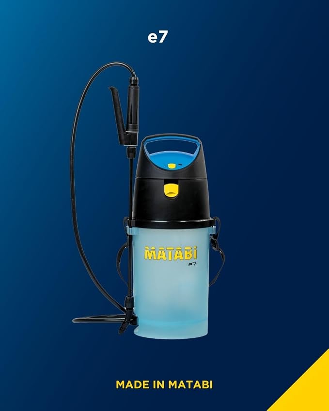 Matabi e7 - Electric Garden Sprayer 1,3 Gal - Battery-Powered Sprayer with USB-C Charging - Star/Stop System - Adjustable Nozzle & Translucent Tank