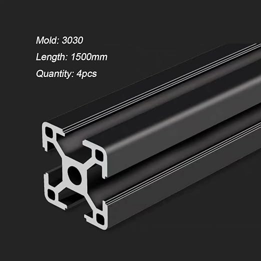 3030 T Slot Aluminum Extrusion for 3D Printer Parts and CNC DIY Black 1500mmX4