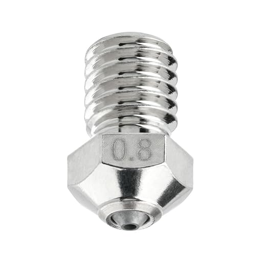 Tungsten Carbide Nozzle 0.8mm for E3D V6 Hotend, Prusa i3 MK3S / MINI, Anycubic i3 Mega/Kobra/Kobra Neo, High Thermal Conductivity Abrasion Resistance, Nickel Plated Copper
