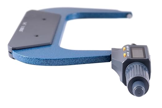 Accusize Industrial Tools Outside Micrometer, 5-6 in/125-150 mm, MD71-0006 | 2-Key Electronic Digital, Carbide-Tipped, Data Output, 0.00005 in Resolution