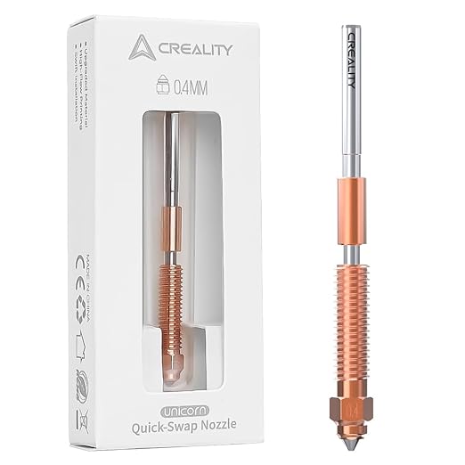 Creality Official K1C/ K1 SE Nozzle, 0.4mm 1PCS Quick-Swap 3D Printer Nozzle Kit, Copper Alloy and Hardened Steel Nozzle Suitable for Creality K1C, K1 SE, K2 SE, Ender 3 V3, Ender 3 V3 Plus