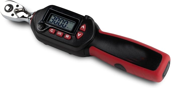 Tapha Tools 1/4 inch Compact Digital Torque Wrench 1.11-22.12 ft-lbs (1.5-30 N-m) Torque Range ±2% Accuracy, LED and Buzzer, Preset Memory, ISO 6789 Tested and Calibrated