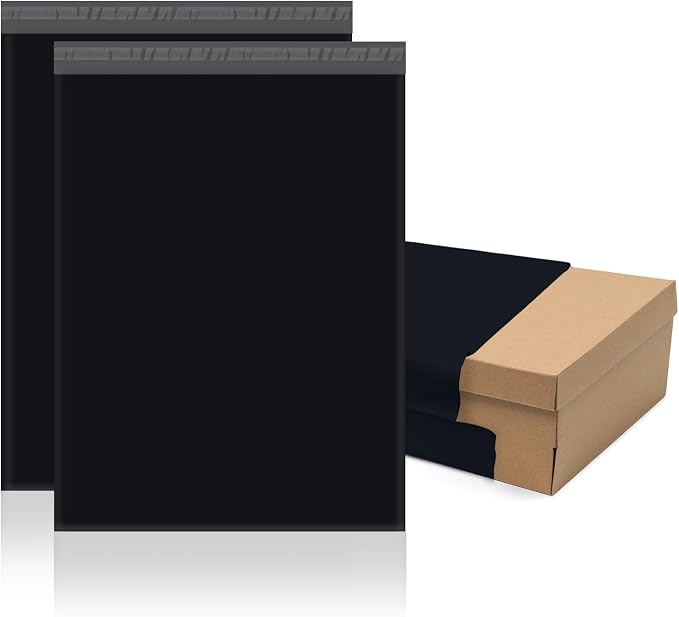 Fuxury Poly Mailers 17.7 X 22" 50 Pcs,Large Shipping Bags for Clothes,Black | Tear-resistant Shipping Envelopes,Durable Self Seal Mailing Bag,Waterpoof Large Polymailers For Business,Boutique & Online