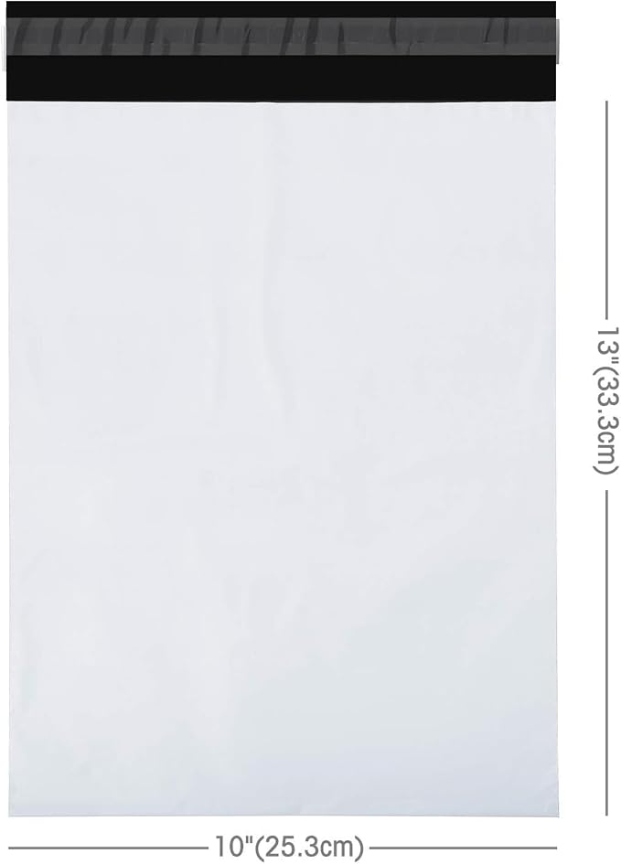 Fuxury Poly Mailers 10x13" 200 Pack,Sturdy Shipping Bags For Clothing,White | Waterproof Self Seal Mailing Envelopes,Strong Adhesive Packaging Mailers Poly Bag For Books Clothes Business,Boutique&Online