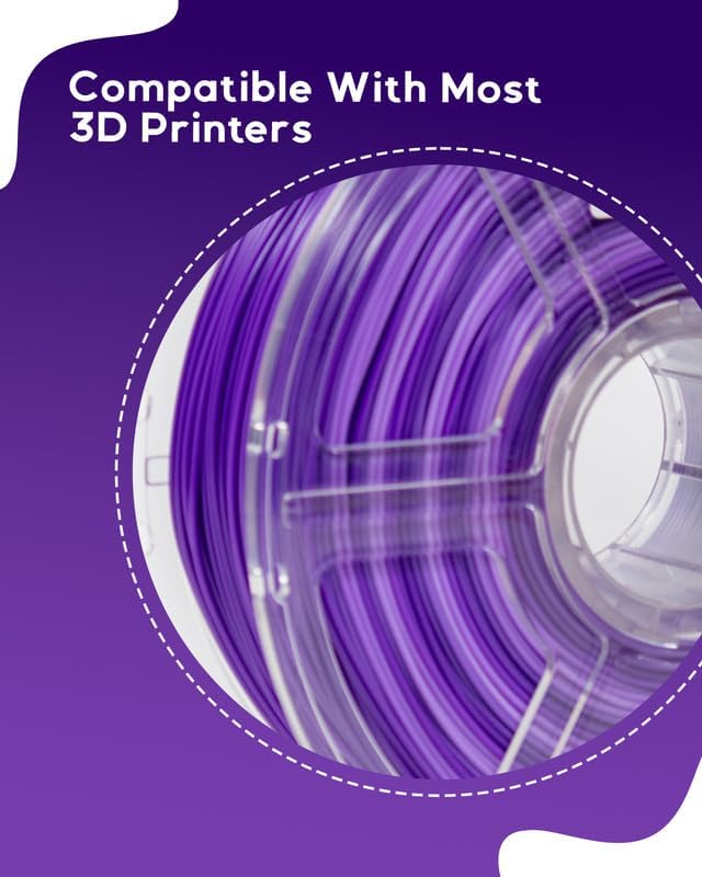 Cookiecad PLA Filament 1.75mm 1kg Rainbow Multicolor 3D Printer Filament - Purple Ombre PLA
