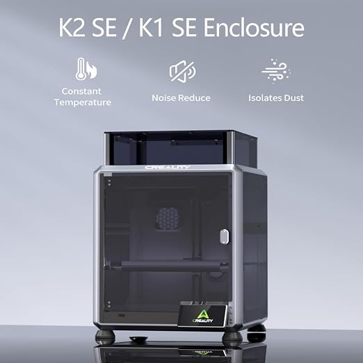 Creality Black Transparent K2 SE/ K1 SE Enclosure, Dustproof Cover Tent Constant Temperature Noise Reduce for K1 SE K2 SE 3D Printer Support ABS PETG Filament Printing