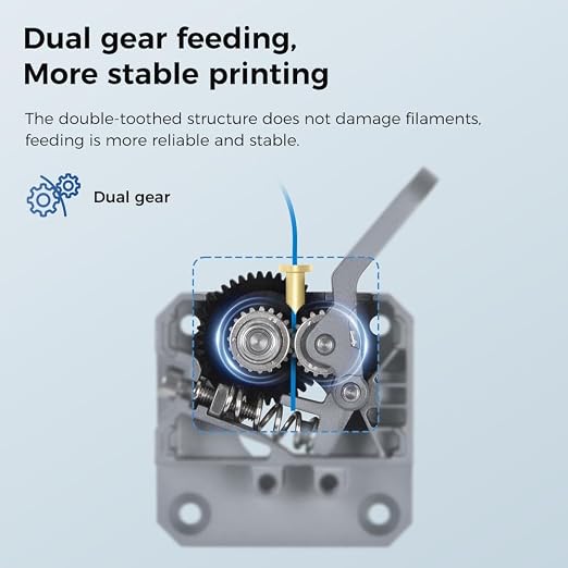 Creality Official CR 10 SE Extruder Kit, Original All Metal Direct Extrusion Kit Dual Gear Extruder, Silver Black 3.5:1 Gear Ratio Feeding Extrusion Mechanism Kit for Creality CR-10 SE 3D Printer