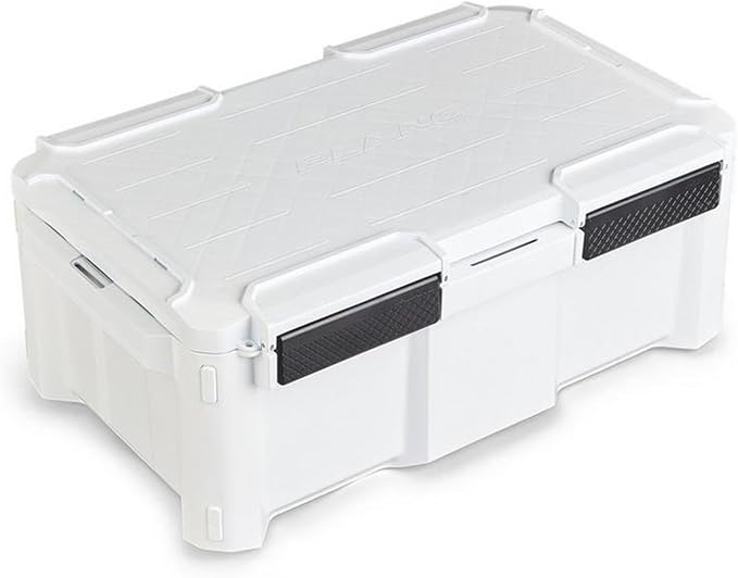 Plano GoNow Box, Waterproof Gear Storage, Heavy-Duty Outdoor Utility Container with Tray and Dividers for Tools and Accessories, Large, White