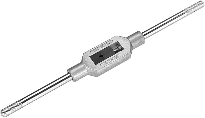 uxcell Adjustable Tap Wrench Handle, for Metric M5-M20 W7/32-3/4 Taps, Thread Tap Holder Reamer Hand Tapping Tool for Machinist Repair, Medium Carbon Steel Handle with Nickel Plated