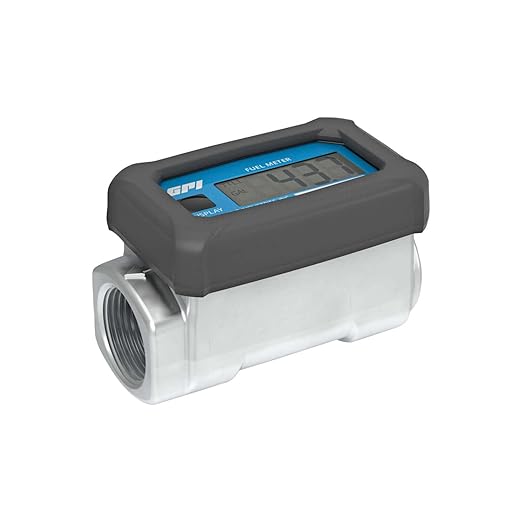 GPI - 01A Series Turbine Flow Meter for Fuel, Aluminum Body with Battery Powered Digital Display, 3-30 GPM (113255-1)