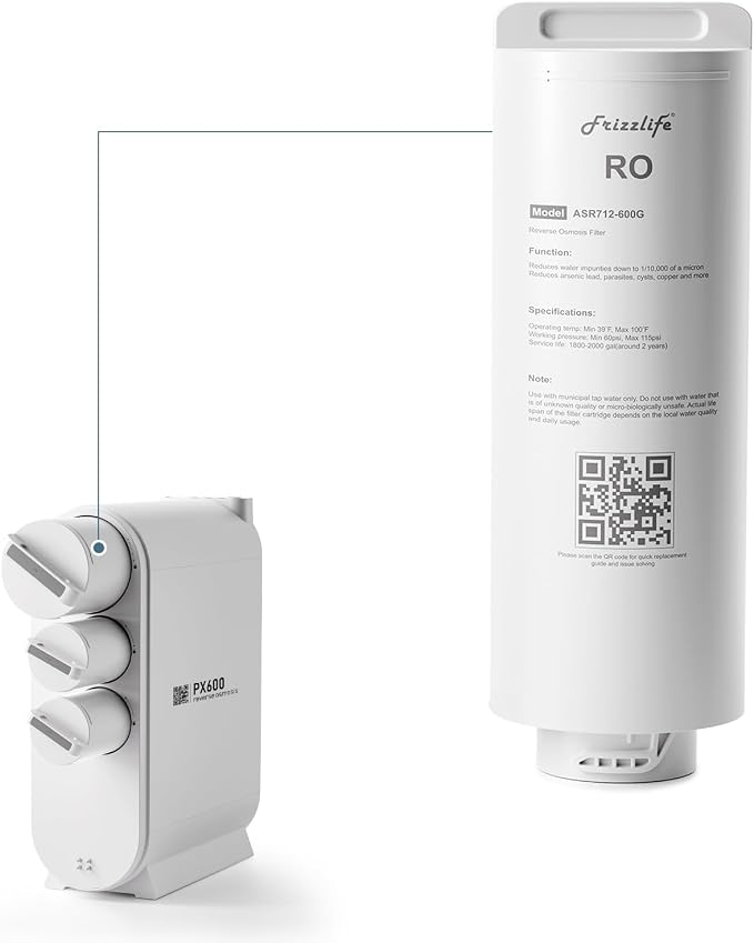 Frizzlife ASR712-600G Replacement RO Filter Cartridge For PX600 Reverse Osmosis System(2nd Stage)
