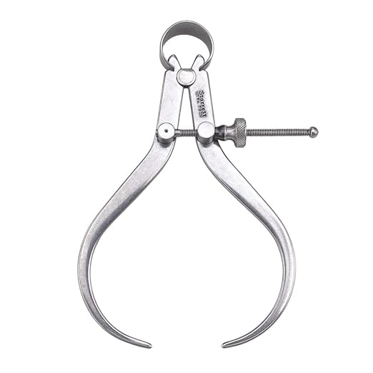 Starrett 79 Series "Yankee" Spring-Type Outside Calipers with Flat Legs and Solid Nut - Hardened Fulcrum Stud, Spring Joint Type, 4" Size and Capacity - 79A-4