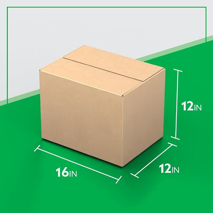 16"x12"x12" Heavy Duty Shipping Boxes, Corrugated Cardboard Moving & Packing Boxes for Shipping, Storage and Packaging, Bundle of 15