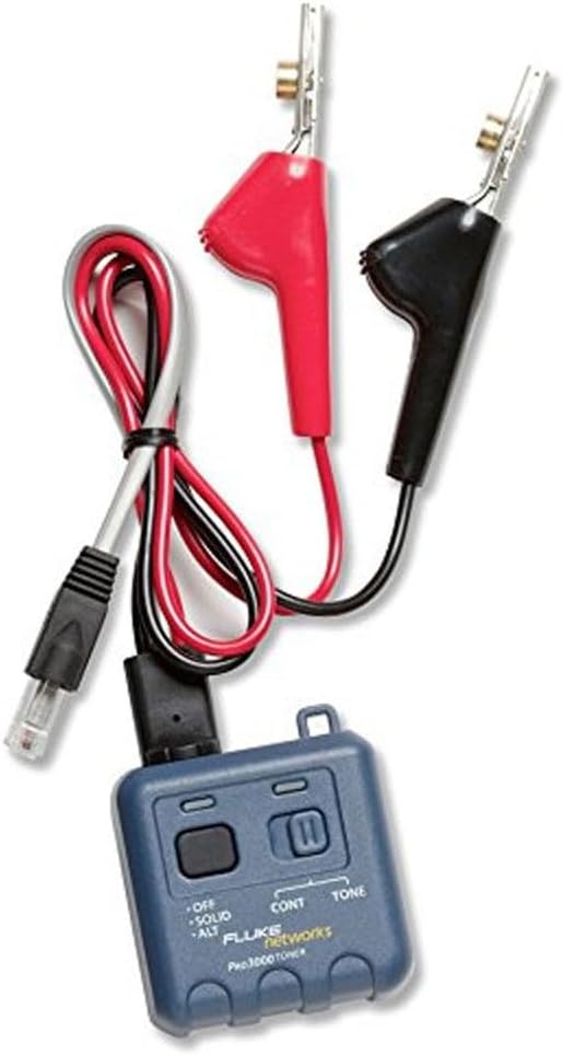 Fluke Networks 26200900 Pro3000 Tone Generator with ABN Clips and RJ11 Plug