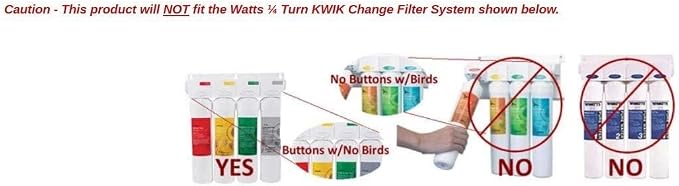 Watts Premier RO 4-Pack Filter Kit for 4 Stage Pure Plus/Zero Plus Reverse Osmosis System, Push Button Water Filter Replacement, Sediment, Carbon Pre- & Post, and Membrane Variants Included