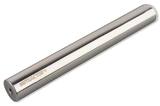 MUTUACTOR Powerful Magnetic Filter Cylinder Bar,12000GS Neodymium Magnetic Filter Rod with M6 Screw Holes,7.87”x0.98” High-Performance Food Industry Grade Stainless Steel Magnetic Rod Separator