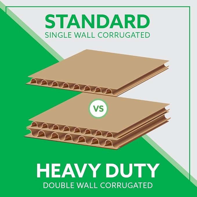 24"x18"x18" Heavy Duty Shipping Boxes, Corrugated Cardboard Moving & Packing Boxes for Shipping, Storage and Packaging, Bundle of 15