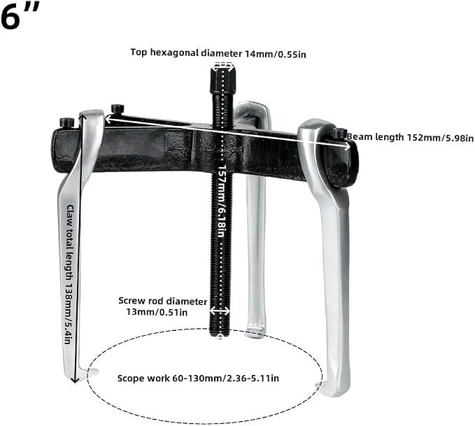 2 Jaw 3 Jaw Gear Puller, Heavy Duty Pulley Puller,Car Accessories Gear Bearing Flywheel Pulley Removal Tool,Gear Removal Tool Gear Puller (6inch)