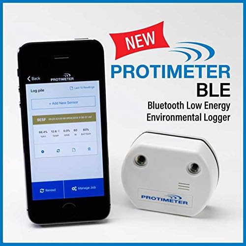 Protimeter BLE Relative Humidity, Temperature and Moisture Reading on Attached Material - Bluetooth Logger