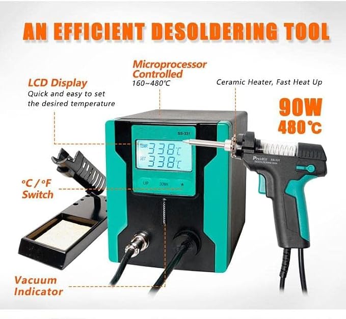 SS-331 Electric Solder Suction Gun LCD Electric Desoldering Gun Anti-static 90W High Power Strong solder sucker Suction SS-331H Desoldering Station
