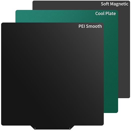 Upgraded Thicker Cool Plate & PEI Build Plate with Magnetic Sticker for Qidi Plus 4,310x310mm Double Sided Textured Smooth Spring Steel Printed Bed for Voron 300,Cr-10/10S/10S pro/V2/V3 3D Printer.