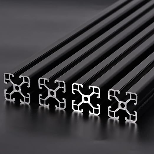 4PCS T Slot 4040 Aluminum Extrusion Profile 78.7'',European Standard Anodized Linear Rail for 3D Printer Parts and CNC DIY 2000mm Black