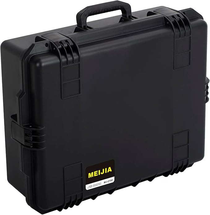 MEIJIA Premium Large Waterproof Hard Camera Case,Hard Protective Case with customizable fit foam,Full Protection with Light&Convenient Design,Elegant Black (24.6"X19.7"X8.6")