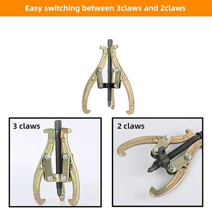 3-Jaw Gear Puller, 2/3-Jaw Puller with Reversible Jaws for Removal of Pulley Flywheel Bearing Puller Tool Separate Lifting Device (12inch)