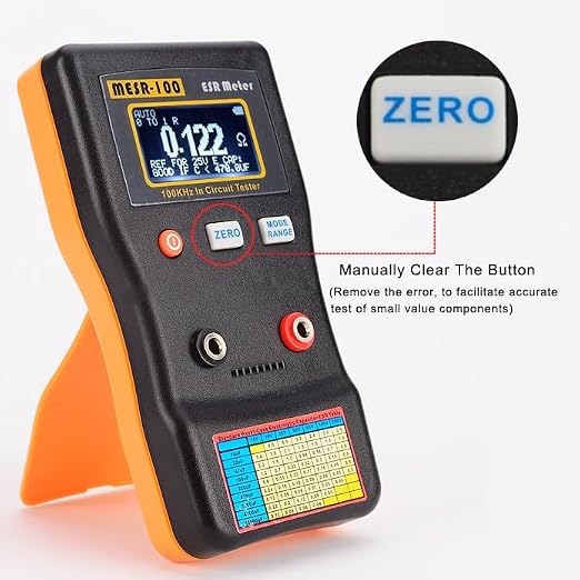 Signstek MESR-100 V2 Auto Ranging in Circuit ESR Meter Capacitor Tester/Low Ohm Meter Up to 0.01 to 100R, Support in Measuring Capacitance Resistance Circuit