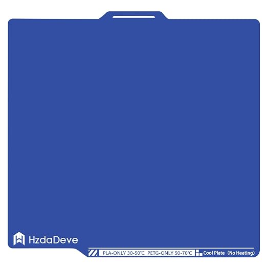 HzdaDeve Upgraded Cool Plate for Lab X2D/P2S/P1P/P1S/A1/X1C Low Temperature Cold Build Plate 257.5x257.5MM Double Sided Smooth Board Sheet Bed PEI Platform for Bambu Lab Printer (No Heating/No Glue)