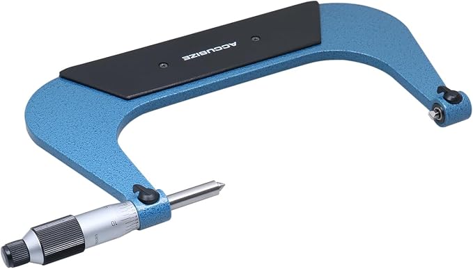 Accusize Industrial Tools 5-6'' by 0.001'' Screw Thread Micrometer with 3 Anvil in Fitted Box, S916-C755 | 3 Anvil Sets: 13-9, 8-5, 4.5-3.5 TPI, 0.001" Resolution, ±0.00016" Accuracy