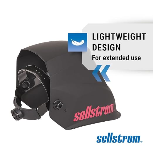 Sellstrom Lightweight,Ergonomic Design,Nylon,Blue Lens Technology,All-Day Comfort,Excellent Optical Clarity,Advantage Series Welding Helmet with ADF Technology,Black/Red,7'Wx 13'H x 5'L,S26100