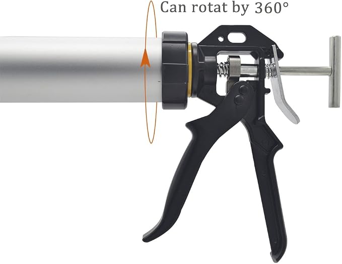 600ml Caulking Gun with Aluminum Barrel for 10oz/20oz Sausage Pack,10oz Cartridge and Bulk Application