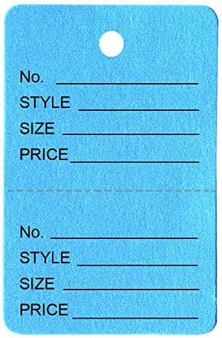 1000 Qty 1 1/4 x 1 7/8 (32x47mm) Assorted Unstrung Colored Price/Receipt Tags w/Easy-Tear Stub (Consignment/Merchandise/Clothing/Jewelry/Laundry Service/Sales) – Number/Style/Size/Price