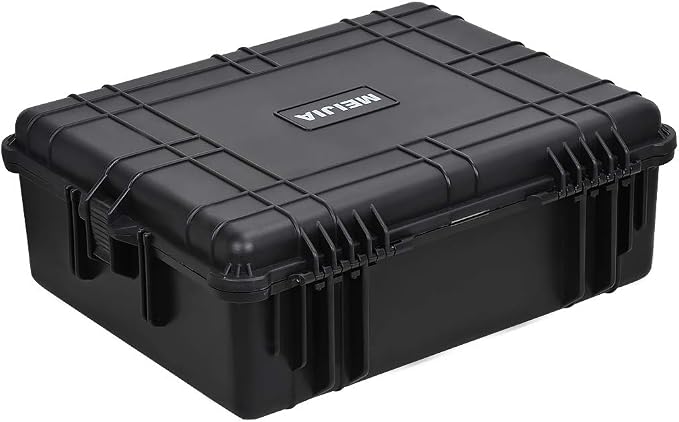 MEIJIA All Weather Waterproof Hard Camera Case,Hard Case with Customizable Fit Foam,Fit Use of Drones,Camera,Equipments,Pistols,Elegant Black (Black, 24.25"X19.43"X8.68")